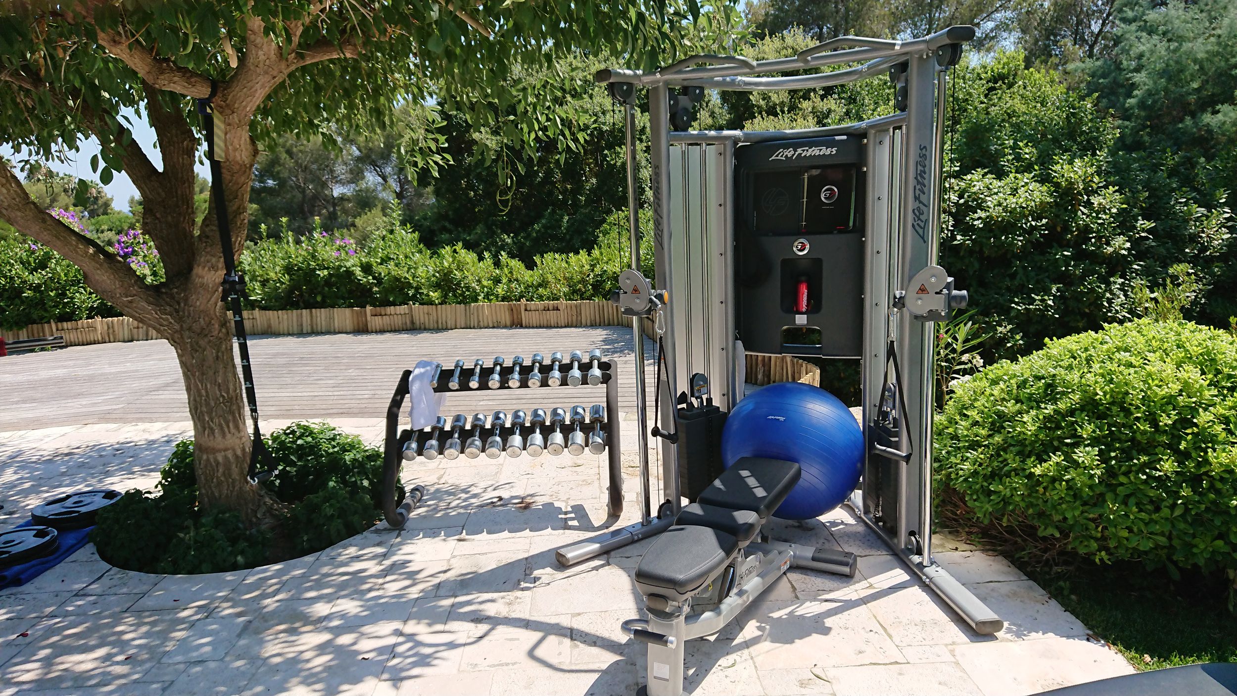 Espace de musculation à Saint-Tropez