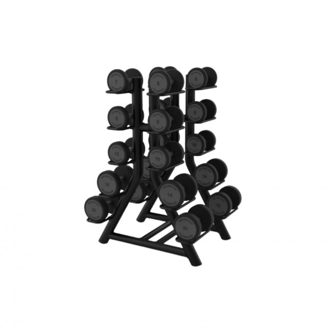 Lot d'haltères Technogym avec rangement - 4 à 22 kg