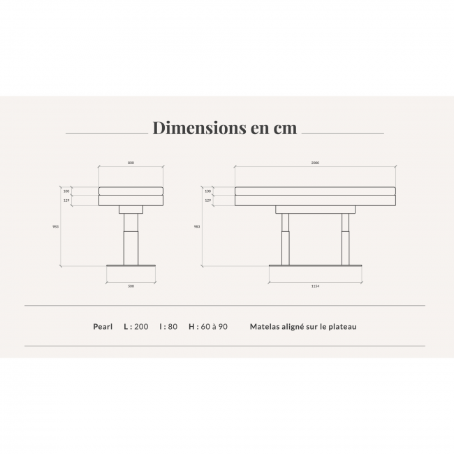 Table de massage PEARL - Pieds polymiroir – Image 7