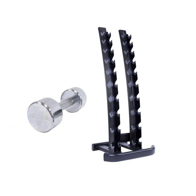 Set d’haltères en chrome vertical —  2 à 20 kg — JORDAN